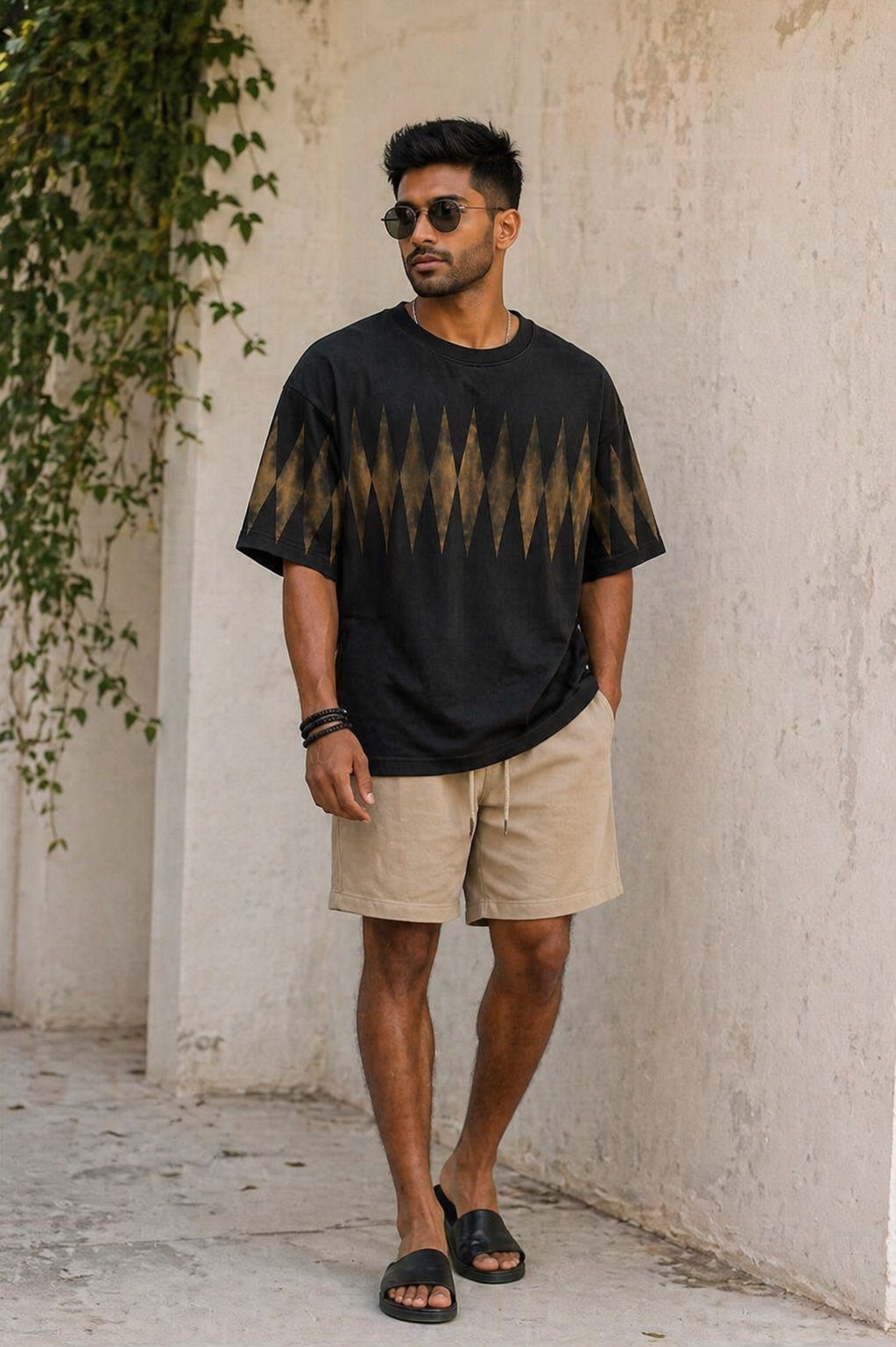 Shadow Diamond Tie-Dye Oversized Tee