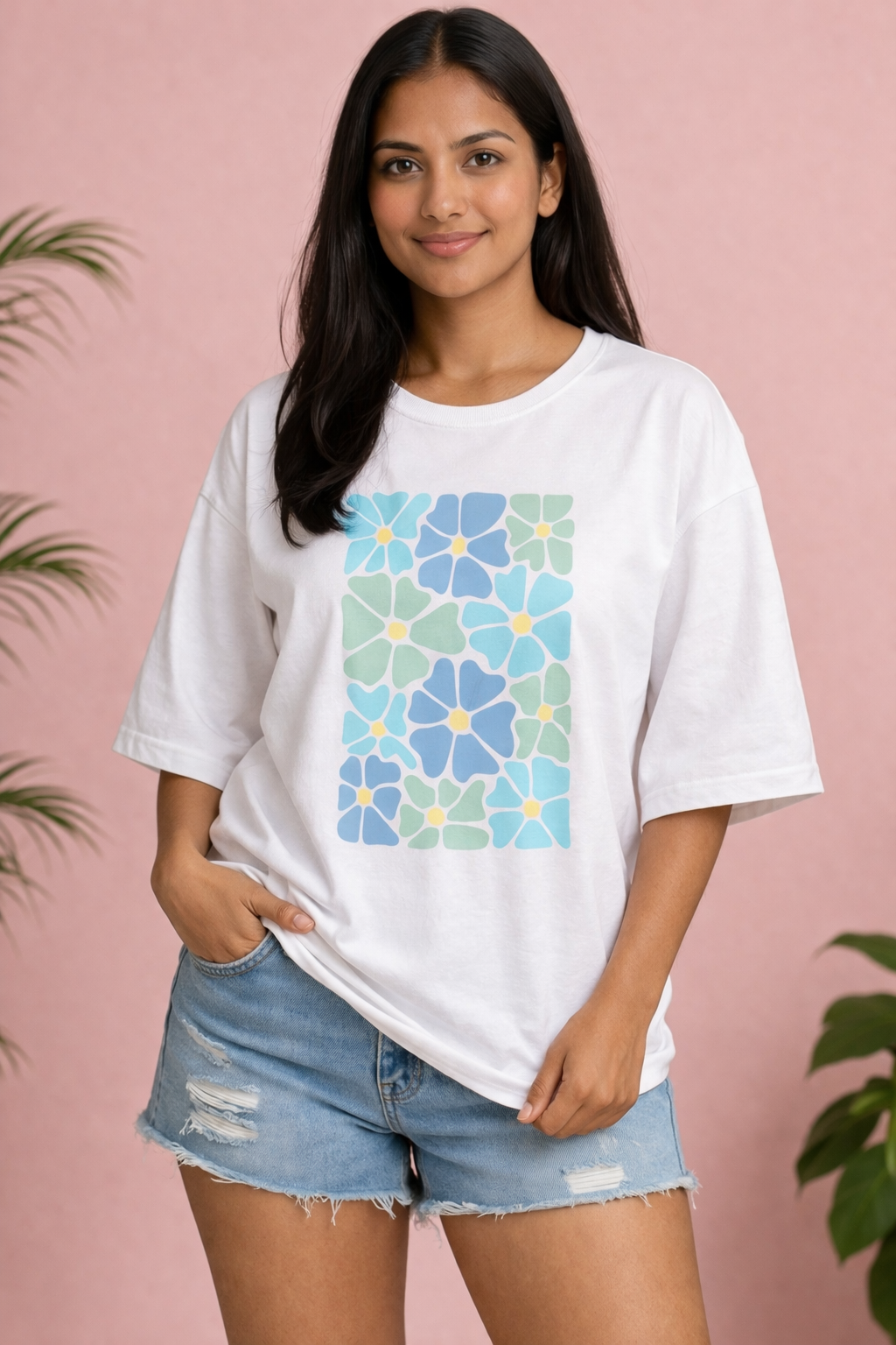 Pastel Bloom Oversized Tee