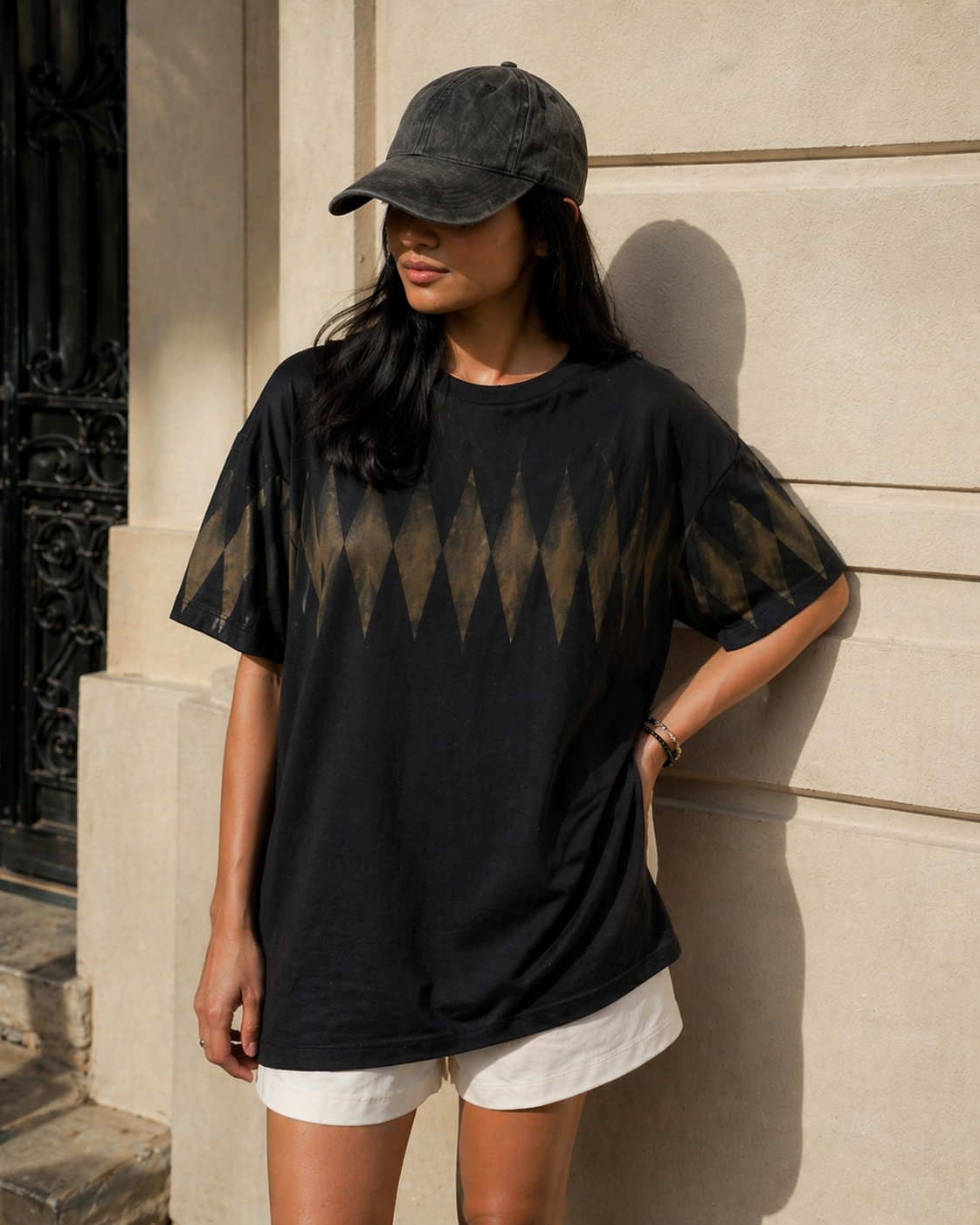 Shadow Diamond Tie-Dye Oversized Tee
