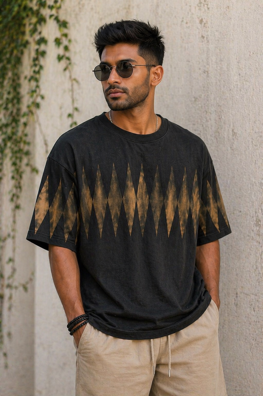 Shadow Diamond Tie-Dye Oversized Tee