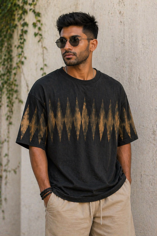 Shadow Diamond Tie-Dye Oversized Tee