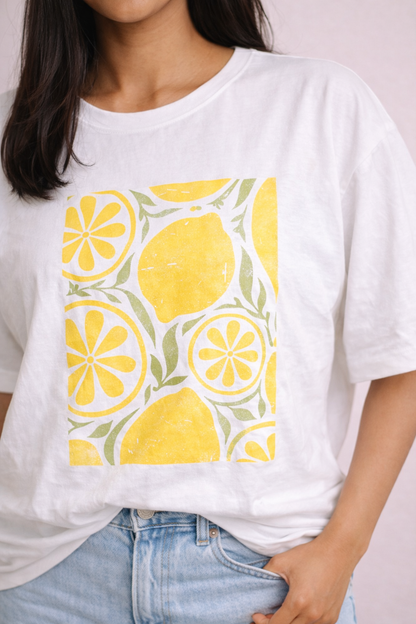 Lemon Bloom Oversized Tee