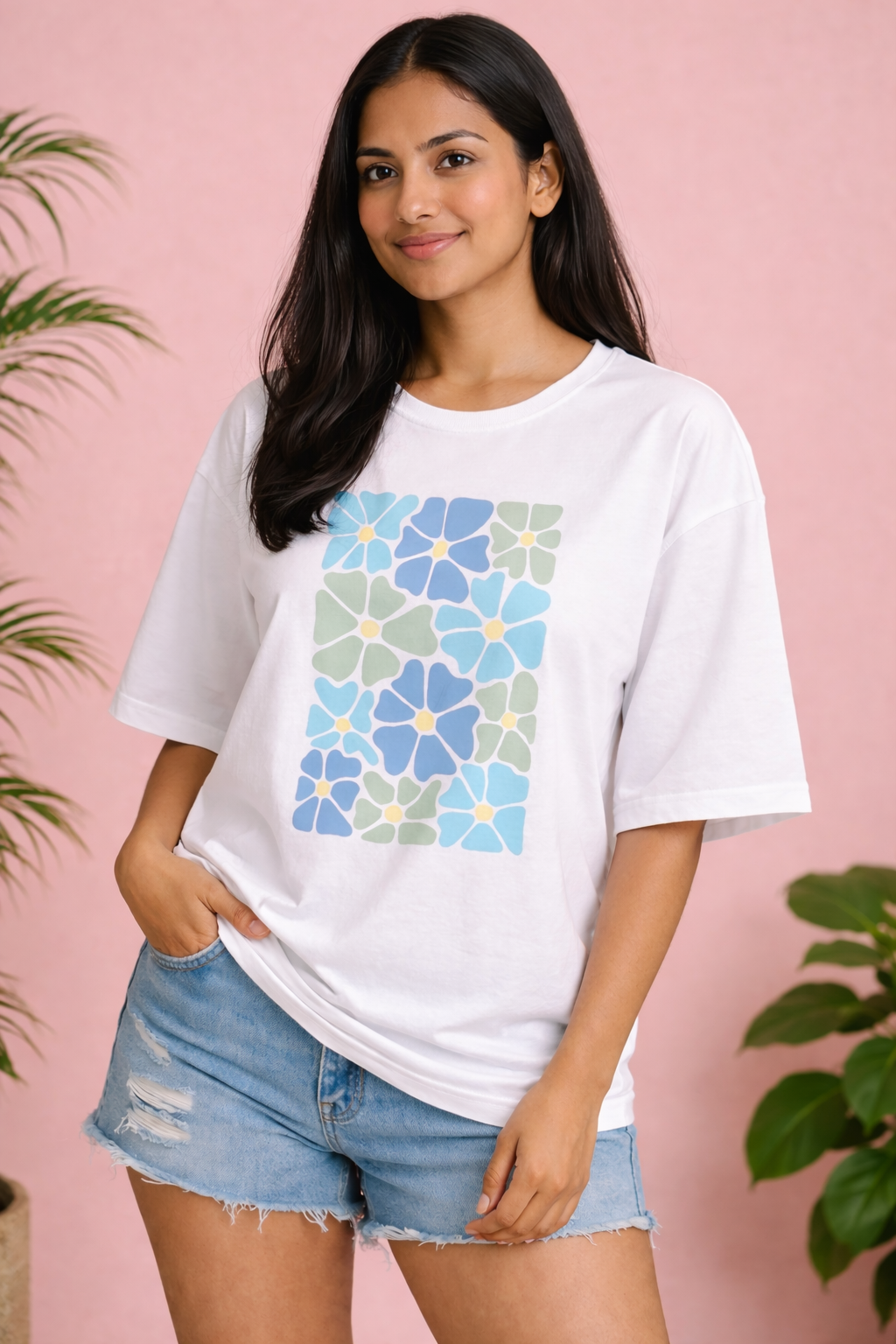 Pastel Bloom Oversized Tee