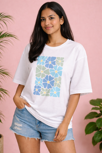 Pastel Bloom Oversized Tee