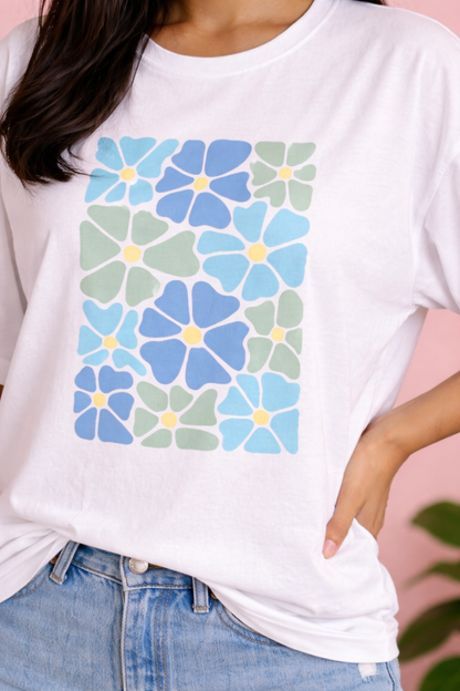 Pastel Bloom Oversized Tee