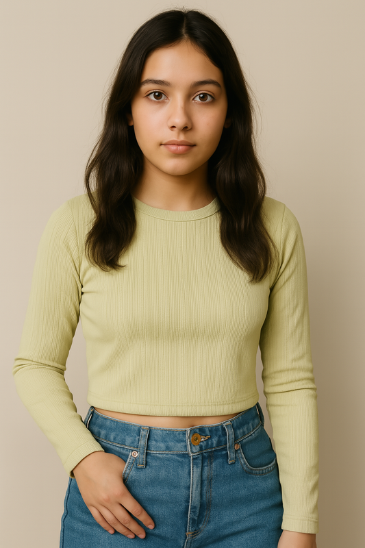 Rib Crop Top - Mint Green