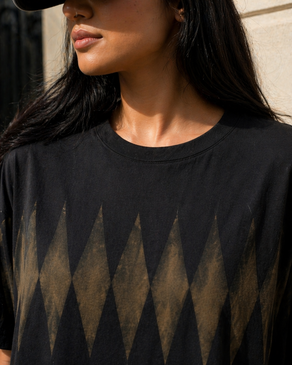 Shadow Diamond Tie-Dye Oversized Tee