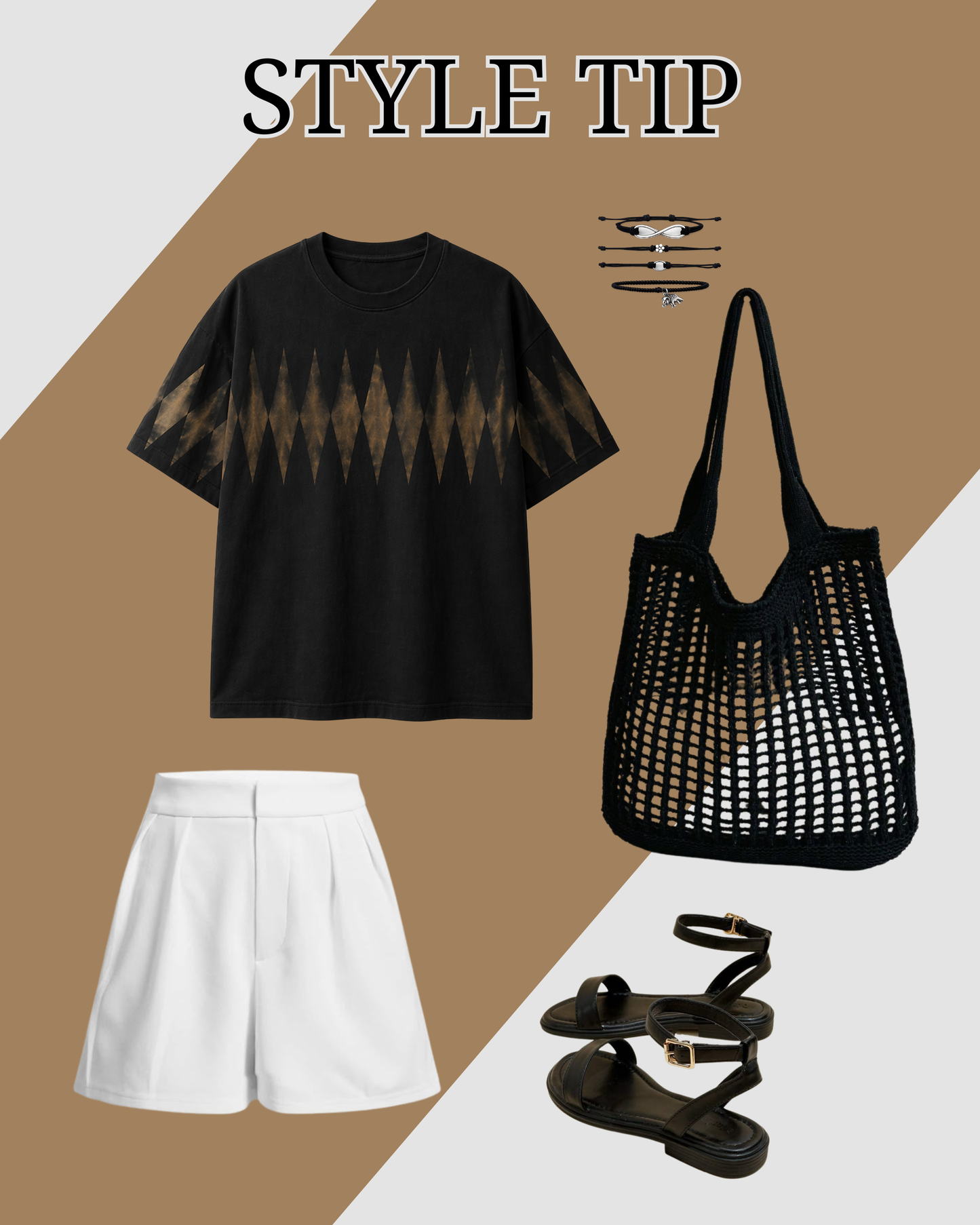 Shadow Diamond Tie-Dye Oversized Tee