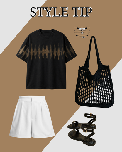 Shadow Diamond Tie-Dye Oversized Tee