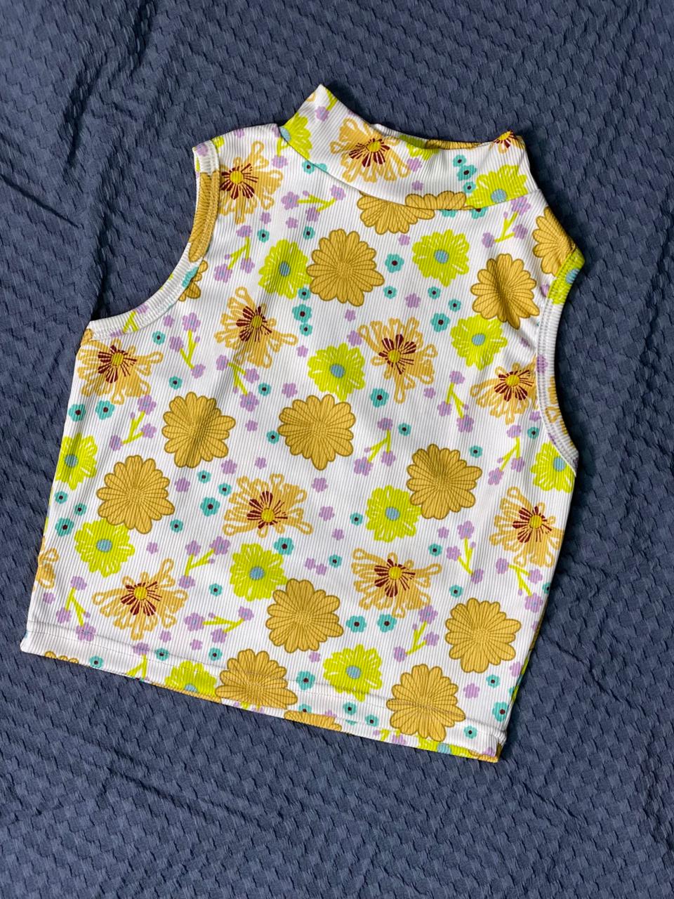 Rib Crop Top - Yellow