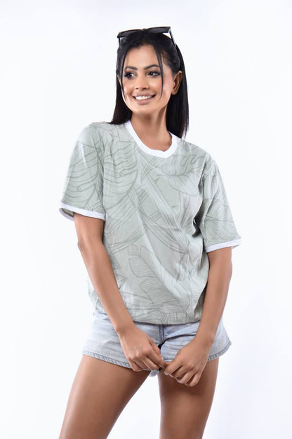 Floral T-shirt - Light Green
