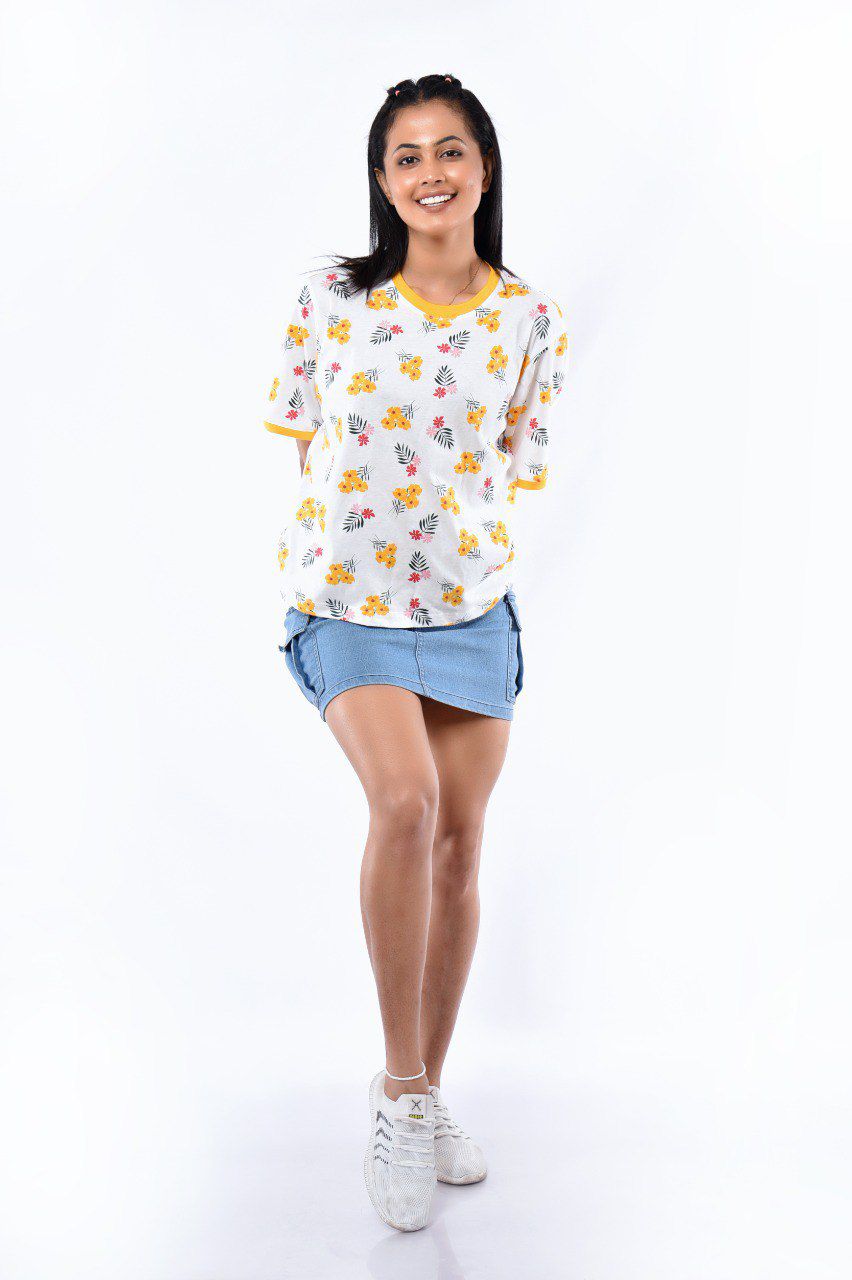 Floral T-shirt - Yellow