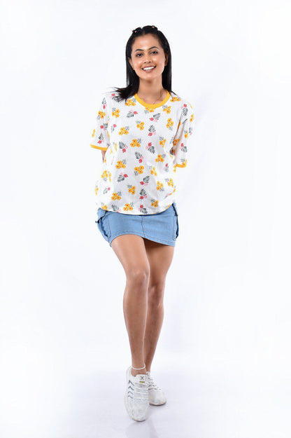 Floral T-shirt - Yellow