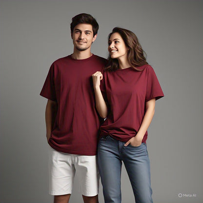 Oversized Tee – Maroon